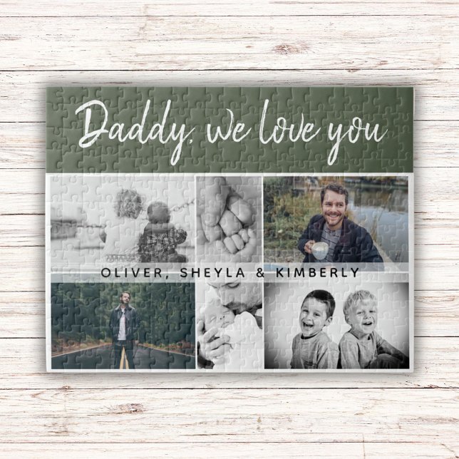Father with Kids and Family Dad 6 Photo Collage Jigsaw Puzzle (Creator Uploaded)