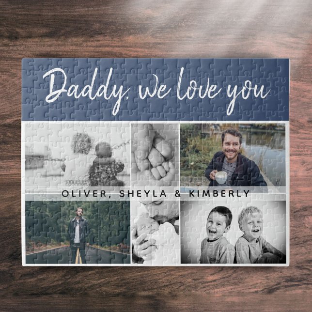 Father with Kids and Family Dad 6 Photo Collage Jigsaw Puzzle (Creator Uploaded)