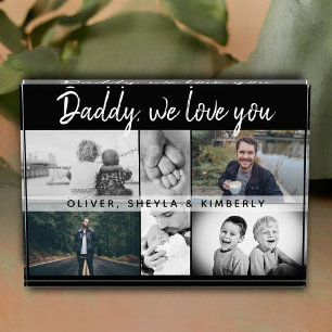 Father with Kids and Family Dad Collage Photo Block