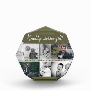 Father with Kids and Family Dad Collage Photo Block