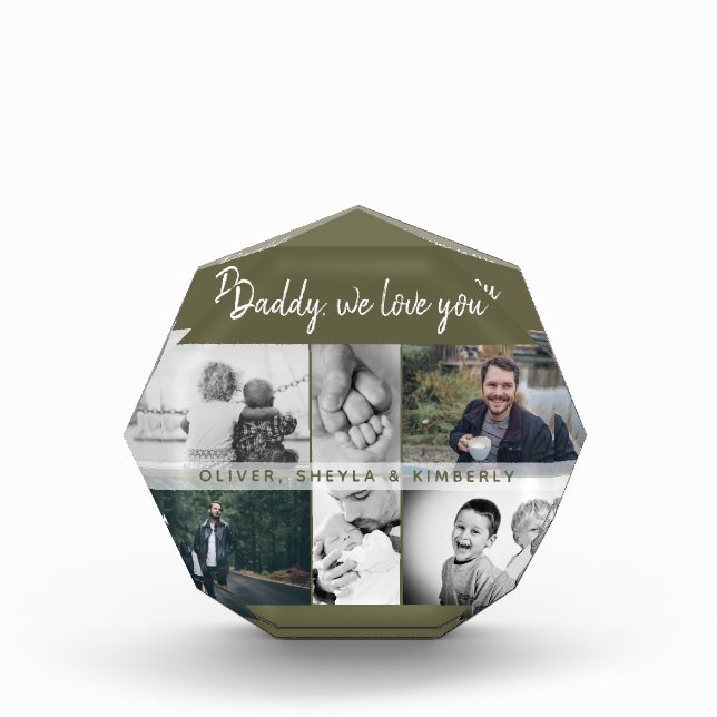 Father with Kids and Family Dad Collage Photo Block (Front)