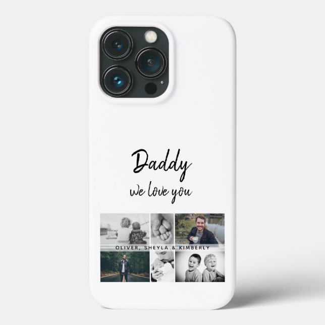 Father with Kids and Family Dad Photo Collage Case-Mate iPhone Case (Back)