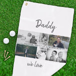 Father with Kids and Family Dad Photo Collage Golf Towel<br><div class="desc">Father with Kids and Family Dad Photo Collage Golf Towel. Collage of 6 photos, father`s name with a sweet message in a trendy script and names of children that overlay the photos. Add your 6 favourite family photos. Sweet keepsake and a gift for birthday, Father`s Day or Christmas for a...</div>
