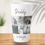 Father with Kids and Family Dad Photo Collage Latte Mug<br><div class="desc">Father with Kids and Family Dad Photo Collage Latte Mug. Collage of 6 photos, father`s name with a sweet message in a trendy script and names of children that overlay the photos. Add your 6 favourite family photos. Sweet keepsake and a gift for birthday, Father`s Day or Christmas for a...</div>