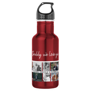 Father with Kids Family Dad 14 Photo Collage 532 Ml Water Bottle