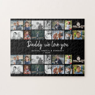 Father with Kids Family Dad 14 Photo Collage Jigsaw Puzzle