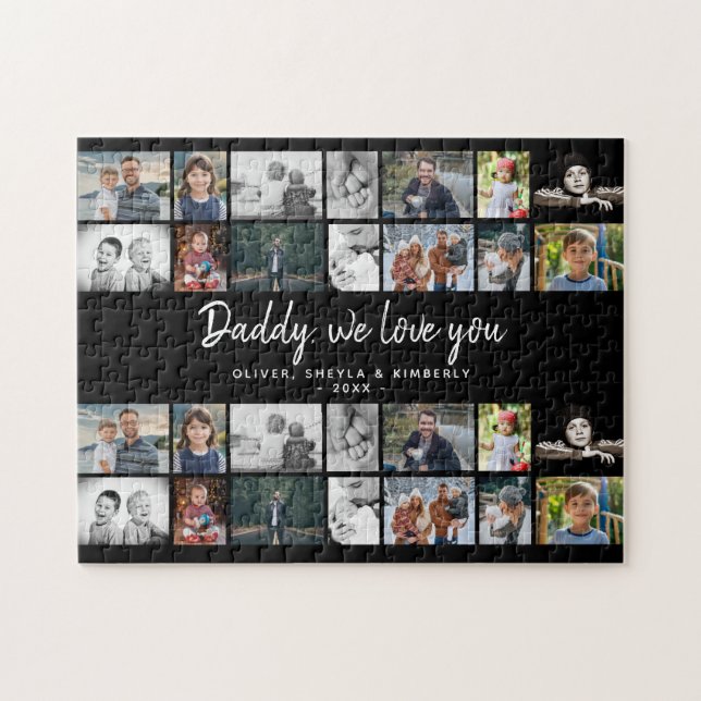 Father with Kids Family Dad 14 Photo Collage  Jigsaw Puzzle (Horizontal)