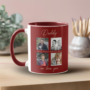 Father with Kids Family Daddy 4 Photo Collage Mug