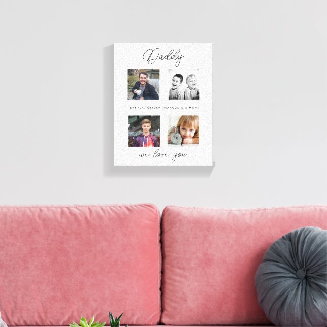 Father with Kids Family Daddy Photo Collage  Canvas Print (Insitu(LivingRoom))