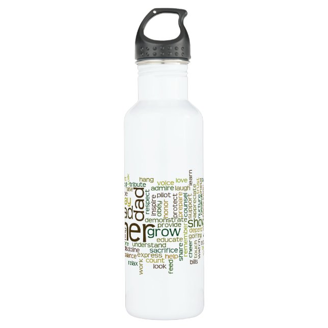 Father Word Cloud 710 Ml Water Bottle (Front)