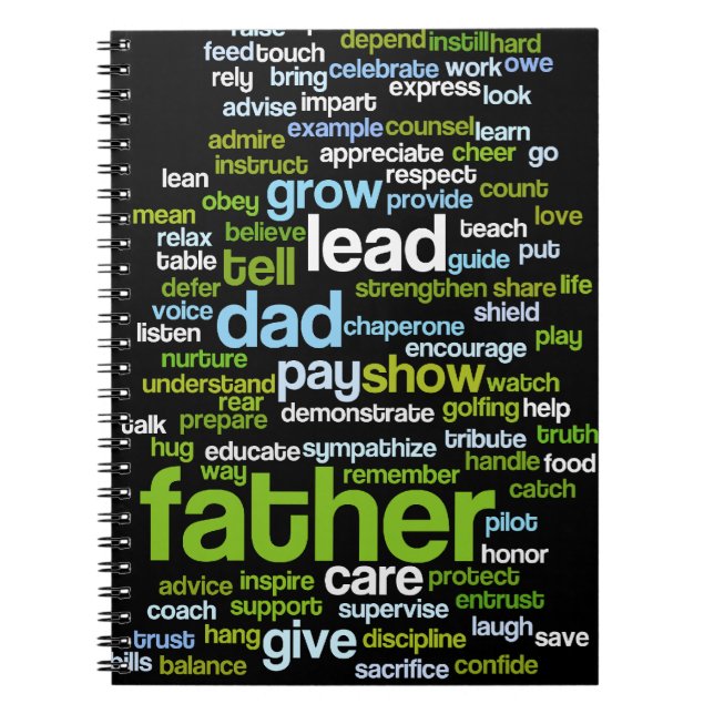 Father Word Cloud Notebook (Front)