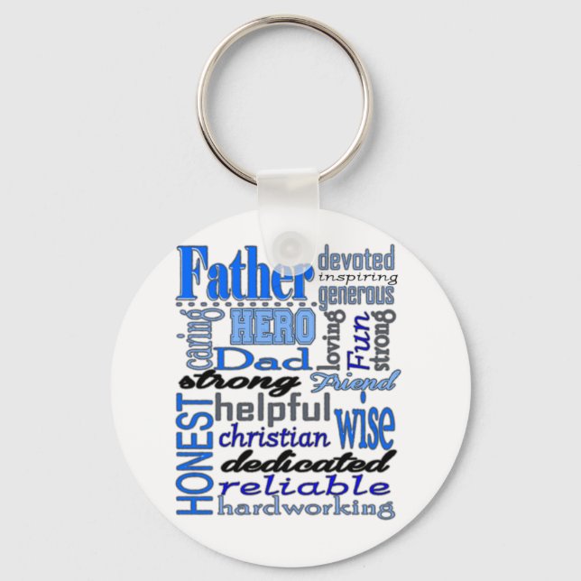 Father Words Day Dad Daddy Papa Pawpaw Key Ring (Front)