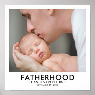 Fatherhood Father's Day Photo Poster Sign