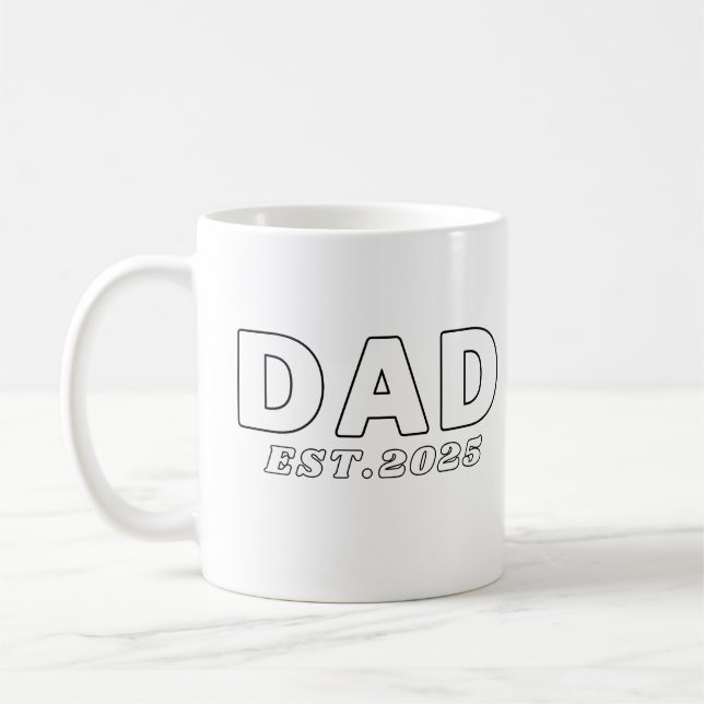 Fatherhood Journey Est. 2025 Perfect Design for Da Coffee Mug (Left)