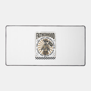 Fatherhood Vintage Skeleton Cowboy Dad Shirt Desig Desk Mat