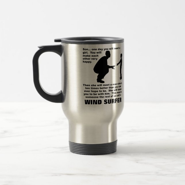 Fatherly Advice Wind Surfer Funny Mug (Left)