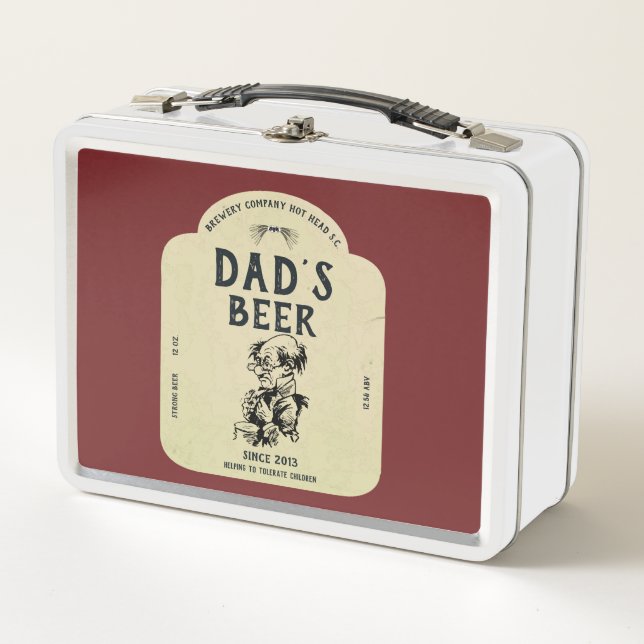 Father's beer label metal lunch box (Front)