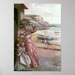 "Father's Boat" Vintage Book Illustration Poster