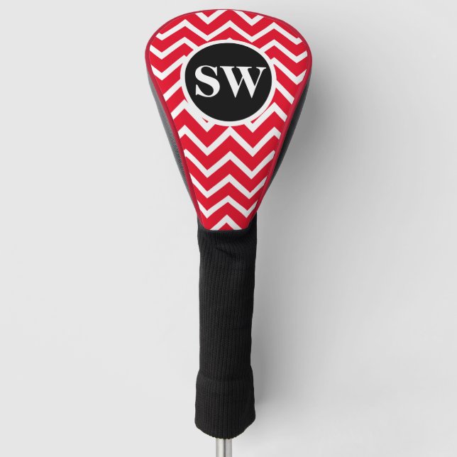 Fathers dads monogrammed chevron | Personalise Golf Head Cover (Front)