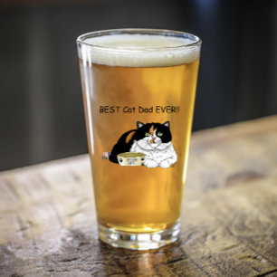 Father's Dat Calico Cat Glass