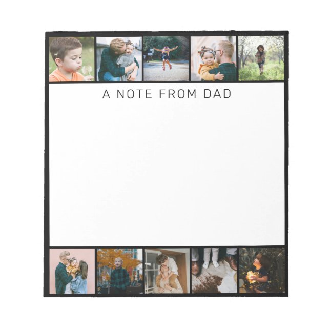 Father's Day 10 Photo Collage Notepad (Front)