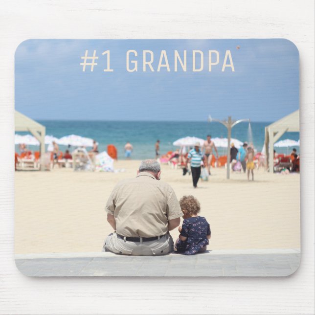 Father's Day #1 Grandpa Custom Photo Mouse Mat (Front)