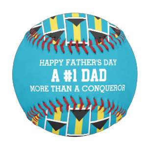 Father's Day #1 NUMBER 1 DAD Bahamas FLAG Baseball