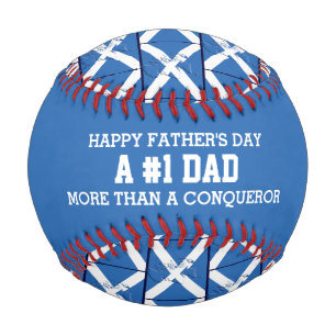 Father's Day #1 NUMBER 1 DAD Scotland FLAG Baseball
