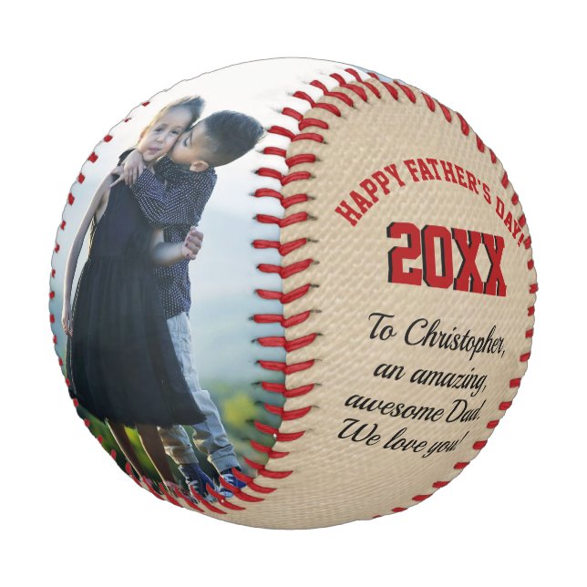 Fathers Day 2023 Photo Full-Colour Gift Baseball (Angled)