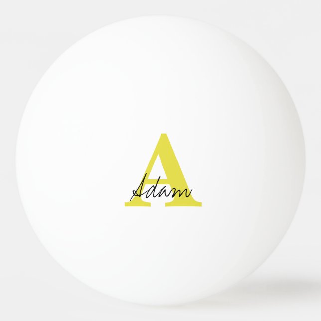 Fathers Day 2024 Gold Monograms Custom Name Gift  Ping Pong Ball (Front)