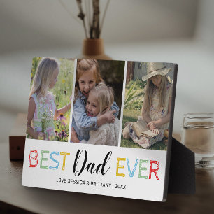 Father's Day 3 Photo Best Dad Ever Plaque