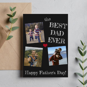 Father's Day 3 photo collage best dad ever Card