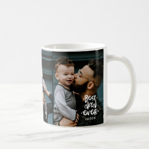 Fathers' Day 3 Photo Collage Best Dad Ever Name Co Coffee Mug