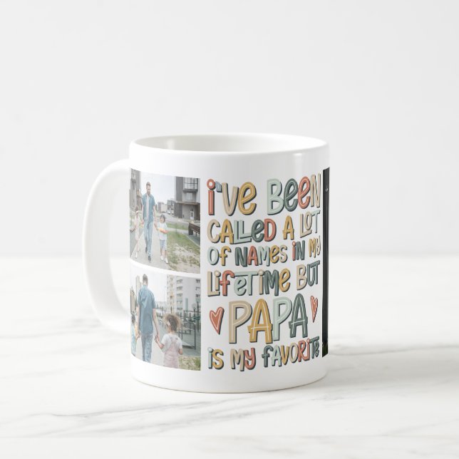 Father's Day 3 Photo Collage Coffee Mug (Front Left)