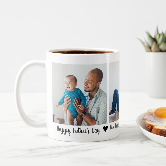 Father's Day 3 Photo Personalised Coffee Mug (Creator Uploaded)