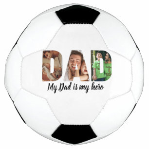 Father's Day 3 Photo Personalised Modern Football