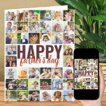 Father's Day 40 Photo Collage Big Personalised Card<br><div class="desc">Big Father's Day card with personalised message and photo collage. The design is lettered in oversized typography and brush script. You can also personalise the message on the inside. Upload your pictures (working in rows from left to right, top to bottom) and these will be displayed in square / instagram...</div>