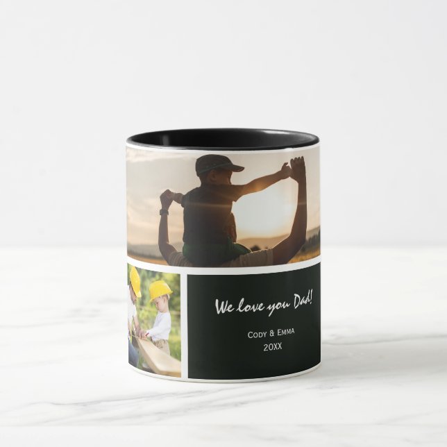Father's Day 5 Photo Keepsake Custom Text Mug (Center)