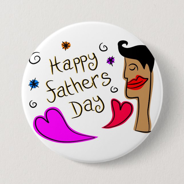 fathers day 7.5 cm round badge (Front)