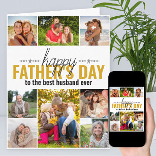 Fathers Day 8 Photo Collage Personalised Card