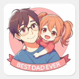 Father's Day - A father and his daughter Square Sticker