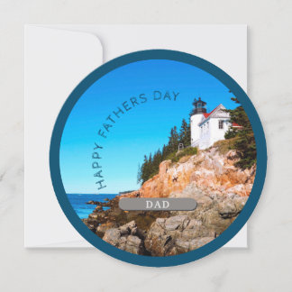 Fathers Day Acadia National Park Lighthouse Holiday Card