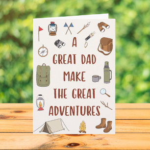 Fathers Day Adventure Camping Quote Card