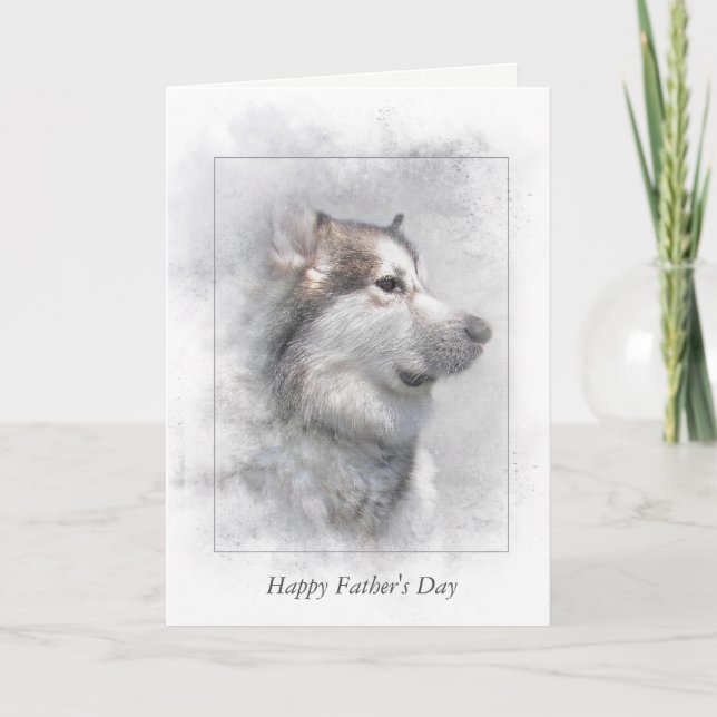 Father's Day-Alaskan malamute in mask Card (Front)