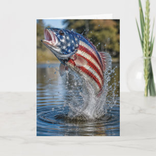 Father's Day American Flag Fish Card