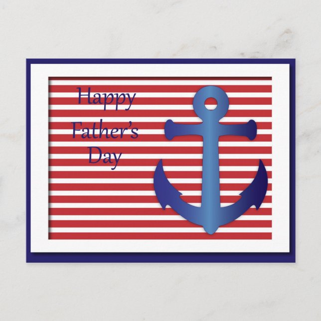 Father's Day Anchor Nautical Postcard (Front)