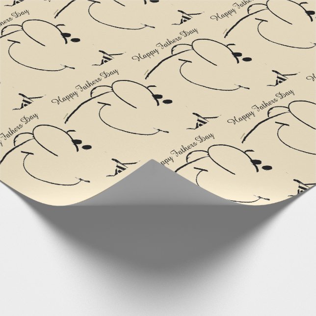 Fathers Day Animated Face Wrapping Paper (Corner)