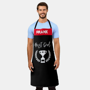 Father's Day Apron, Custom Name Best Dad Trophy Apron