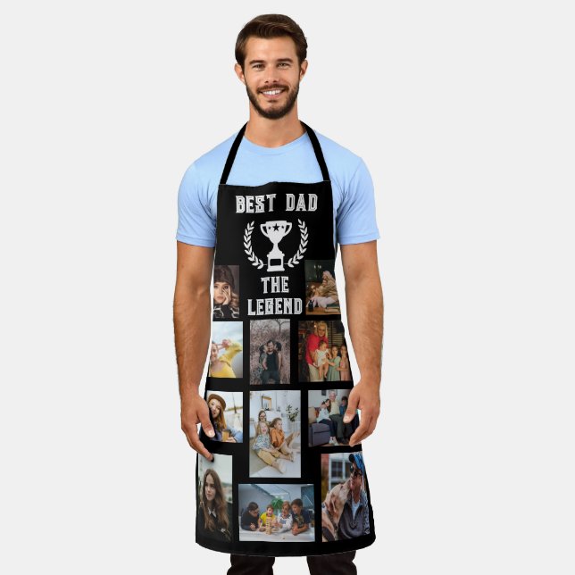 Father's Day Apron, Family Photo Collage Best Dad  Apron (Worn)