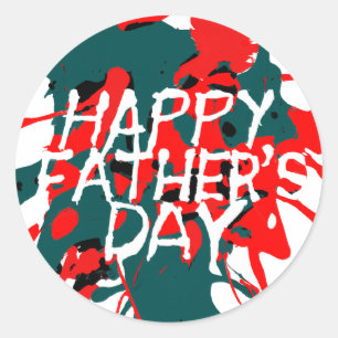 Father's Day Artsy Abstract  Classic Round Sticker